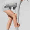 Maglia a maniche lunghe in modal a coste - Grigio melange atletico