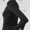 Maglia a maniche lunghe in modal a coste - Nero