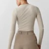 Maglia a maniche lunghe in modal a coste - Oatmeal Heather