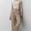 Maglia a maniche lunghe in modal a coste - Oatmeal Heather