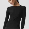 Maglia a maniche lunghe Sea Coast a costine - Nero