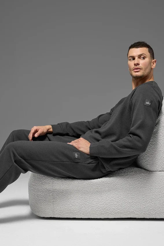 Maglia a maniche lunghe Waffle Lounge - Anthracite