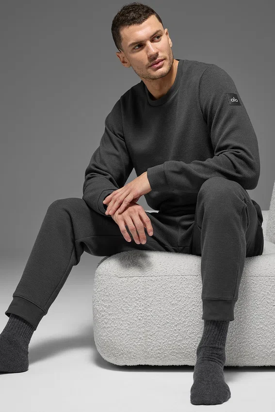 Maglia a maniche lunghe Waffle Lounge - Anthracite