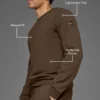 Maglia a maniche lunghe Waffle Lounge - Espresso
