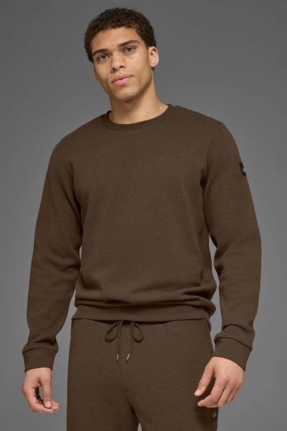 Maglia a maniche lunghe Waffle Lounge - Espresso