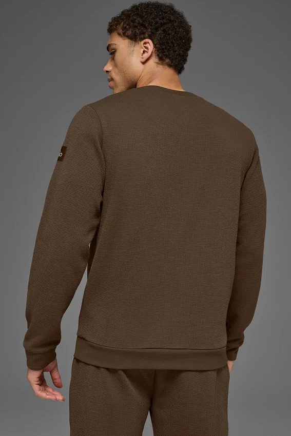 Maglia a maniche lunghe Waffle Lounge - Espresso