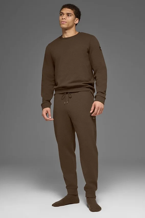 Maglia a maniche lunghe Waffle Lounge - Espresso