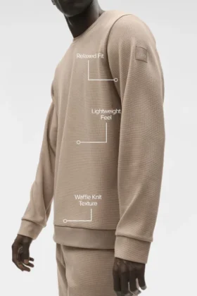 Maglia a maniche lunghe Waffle Lounge – Gravel