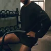 Maglia a maniche lunghe Waffle Lounge - Nero