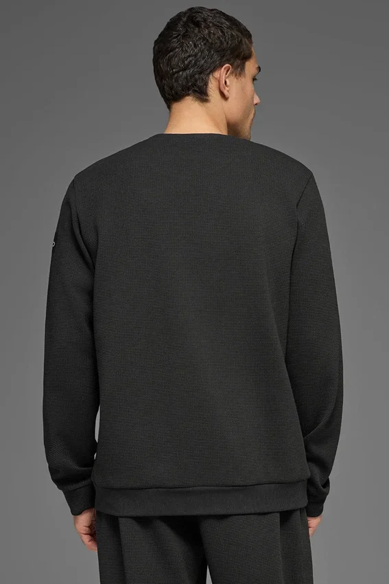 Maglia a maniche lunghe Waffle Lounge - Nero