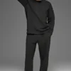 Pantaloni da jogging da casa a trama a nido d’ape - Nero