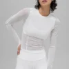 Maglia a maniche lunghe Winter Twilight in rete - Bianco
