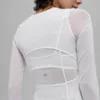Maglia a maniche lunghe Winter Twilight in rete - Bianco