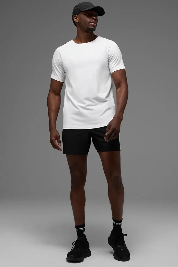 Maglia a pantaloncini con collo rotondo Alo Vapor - Bianco