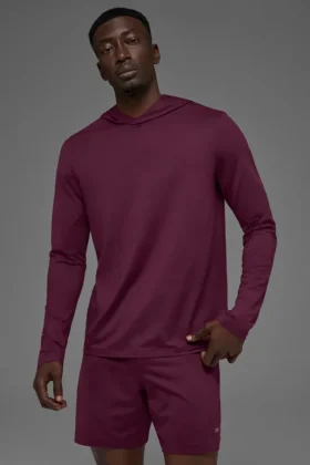 Maglia con maniche lunghe con cappuccio Conquer Reform - Burgundy