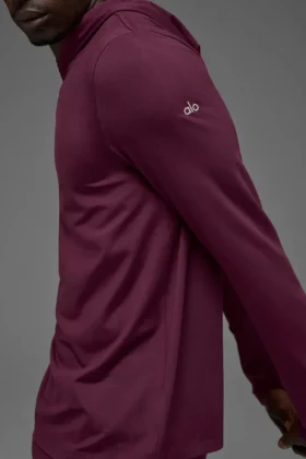 Maglia con maniche lunghe con cappuccio Conquer Reform – Burgundy