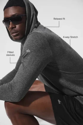 Maglia con maniche lunghe con cappuccio Conquer Reform – Grigio melange scuro