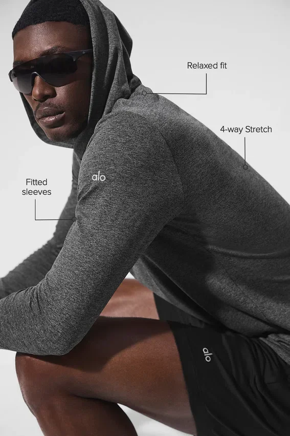 Maglia con maniche lunghe con cappuccio Conquer Reform - Grigio melange scuro