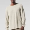 Maglia con maniche lunghe e collo rotondo Elevate Waffle - Colore osso