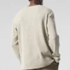 Maglia con maniche lunghe e collo rotondo Elevate Waffle - Colore osso