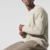 Maglia con maniche lunghe e collo rotondo Elevate Waffle - Colore osso