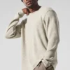 Maglia con maniche lunghe e collo rotondo Elevate Waffle - Colore osso