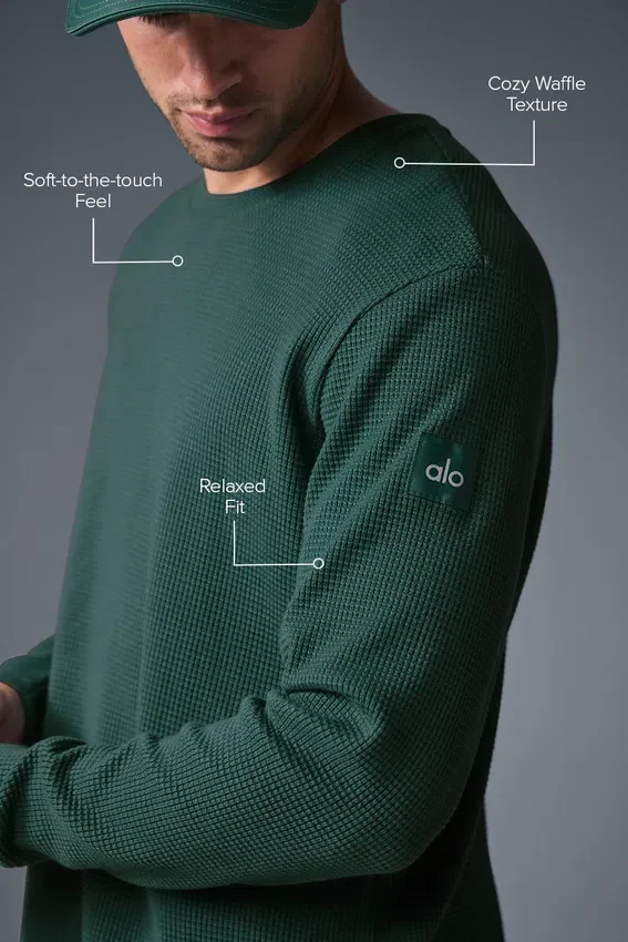 Maglia con maniche lunghe e collo rotondo Elevate Waffle - Winter Ivy
