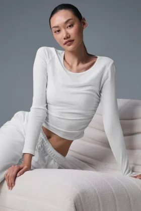 Maglia con maniche lunghe Gather - Bianco