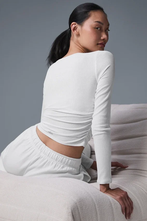 Maglia con maniche lunghe Gather - Bianco