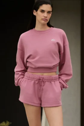 Maglia corta Accolade a girocollo - Rosa selvatico