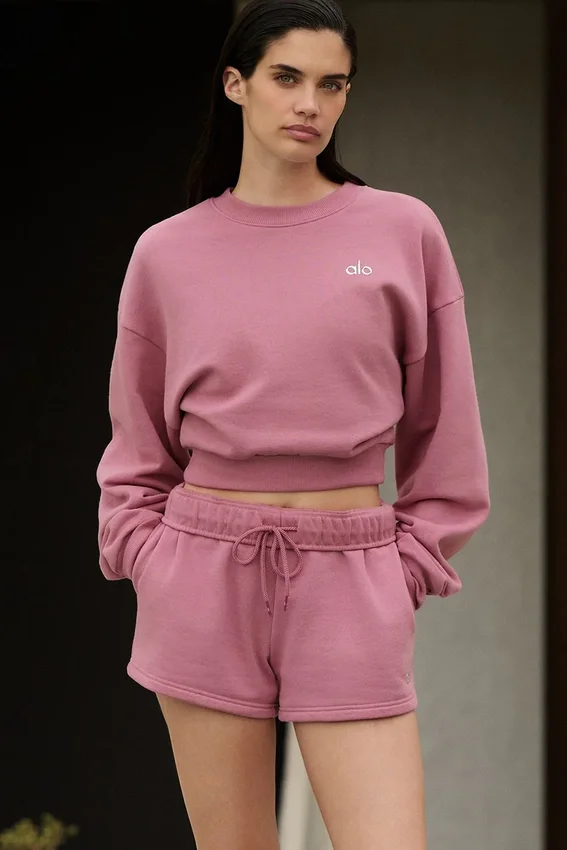 Maglia corta Accolade a girocollo - Rosa selvatico