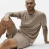 Maglia in cotone e cashmere Ever Soft a maniche corte - Gravel
