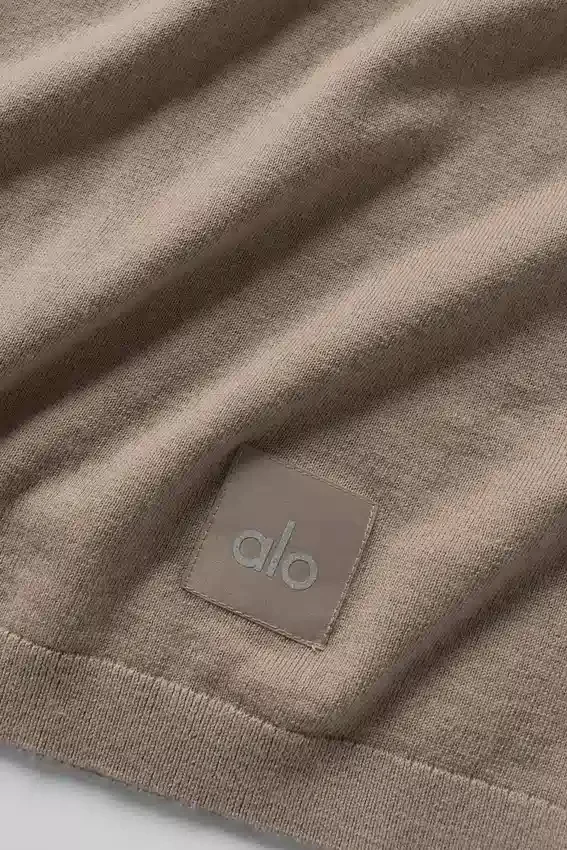 Maglia in cotone e cashmere Ever Soft a maniche corte - Gravel