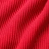 Maglia in denim a maniche lunghe senza schienale - Rosso brillante