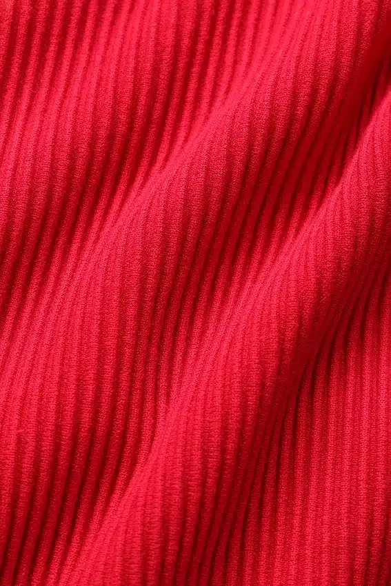 Maglia in denim a maniche lunghe senza schienale - Rosso brillante