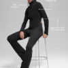 Maglia in denim con spalle scoperte e maniche lunghe - Nero/Antracite