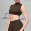 Maglietta a maniche corte Alo Softsculpt Capped out - Espresso