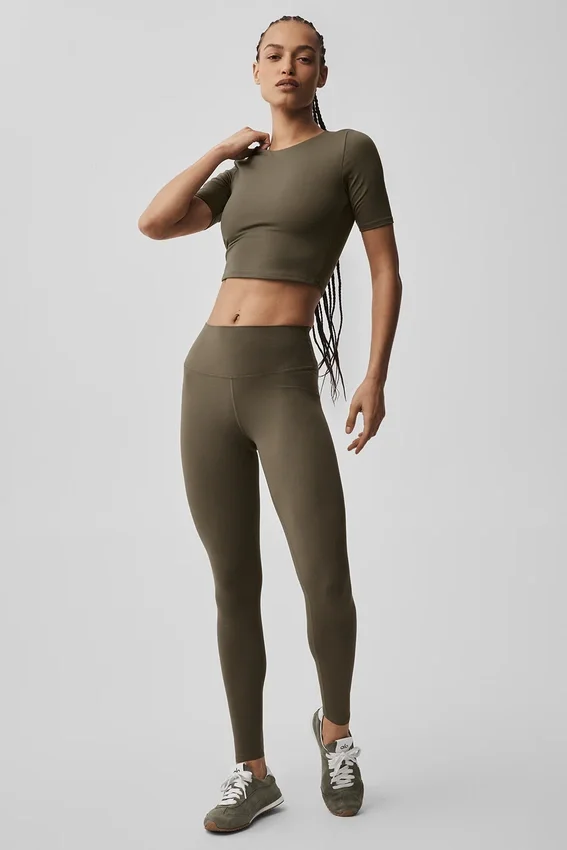 Maglietta a maniche corte Alo Softsculpt Precision - Olive Tree