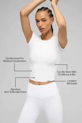 Maglietta a maniche corte Alo Softsculpt Precision – White