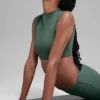 Maglietta a maniche corte con colletto "Capped out" Alo Softsculpt - Verde trifoglio