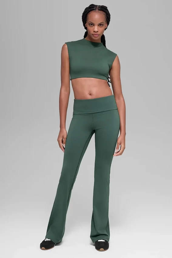 Maglietta a maniche corte con colletto "Capped out" Alo Softsculpt - Verde trifoglio
