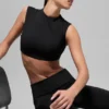 Maglietta a maniche corte con collo arrotondato Alo Softsculpt - Nero