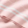 Maglietta a maniche corte My Serve in cotone e cashmere - Rosa sole/Bianco