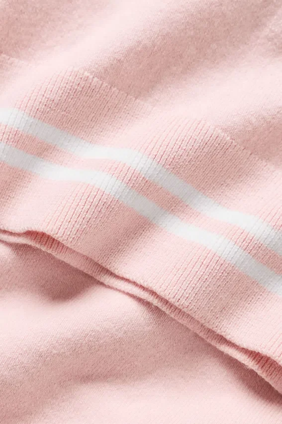 Maglietta a maniche corte My Serve in cotone e cashmere - Rosa sole/Bianco