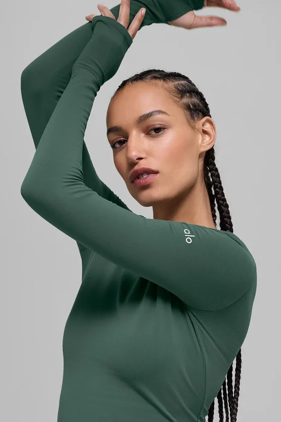 Maglietta a maniche lunghe Airbrush Winter Warm Nocturne - Verde trifoglio
