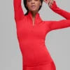 Maglietta a maniche lunghe Airlift Winter Warm con zip a 1/4 - Rosso brillante