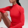 Maglietta a maniche lunghe Airlift Winter Warm con zip a 1/4 - Rosso brillante