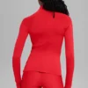 Maglietta a maniche lunghe Airlift Winter Warm con zip a 1/4 - Rosso brillante