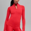 Maglietta a maniche lunghe Airlift Winter Warm con zip a 1/4 - Rosso brillante