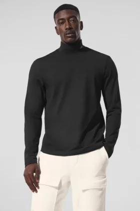 Maglietta a maniche lunghe con collo alto Conquer Reform - Nero